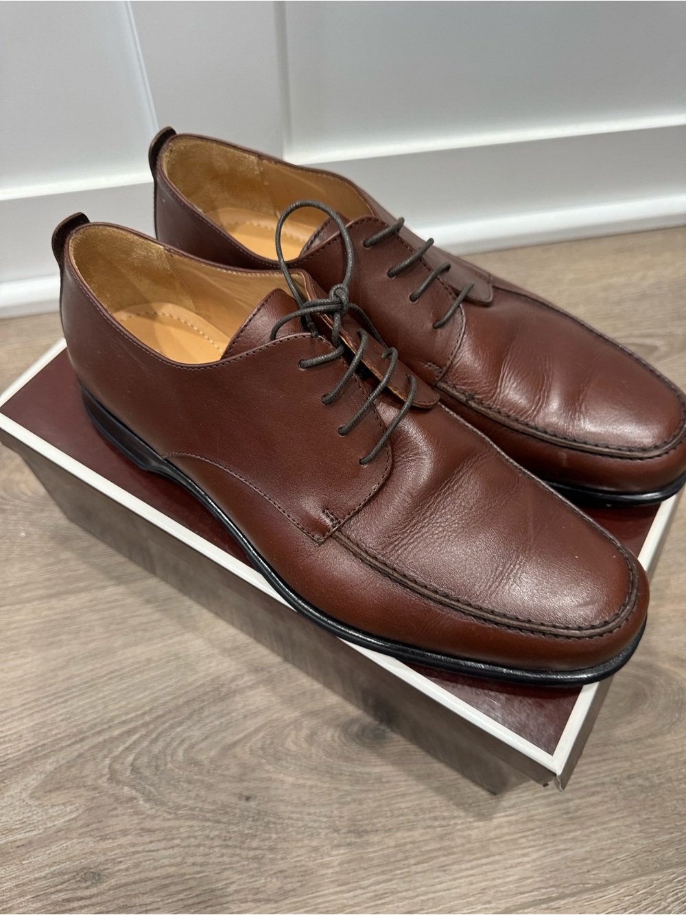 Coach Men's Brown Leather Derby Lace-Up Shoes Carlton